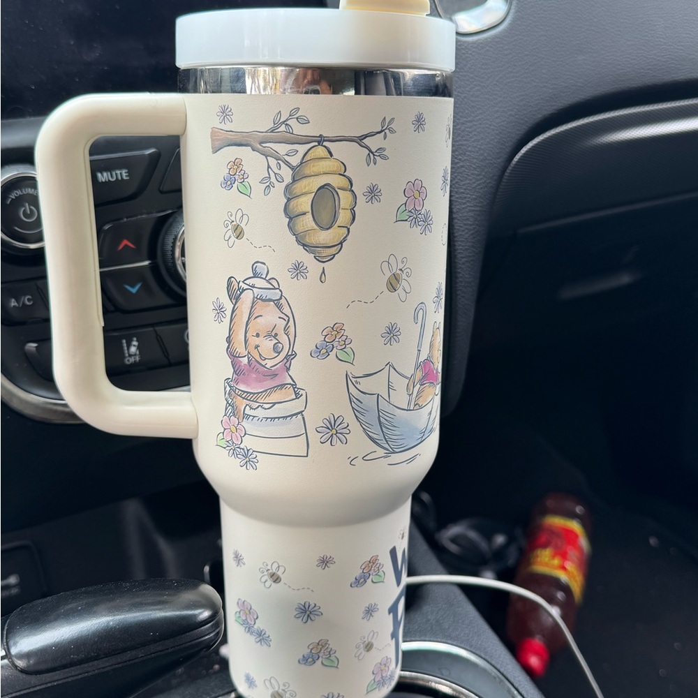 Winnie the Pooh Illustrated Travel Tumbler - Cream & Yellow